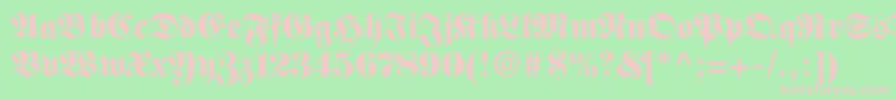 フォントFettefraktur – 緑の背景にピンクのフォント