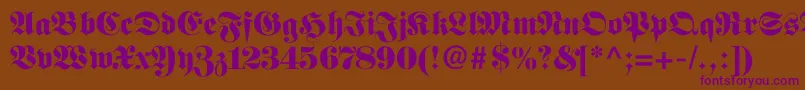 Fettefraktur Font – Purple Fonts on Brown Background