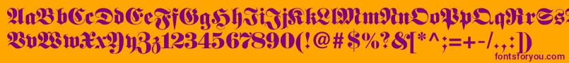 Fettefraktur Font – Purple Fonts on Orange Background