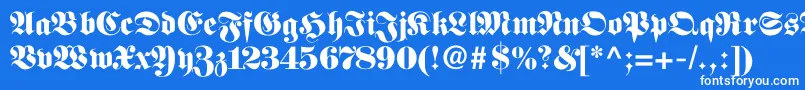 フォントFettefraktur – 青い背景に白い文字