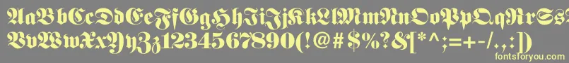 Fettefraktur Font – Yellow Fonts on Gray Background