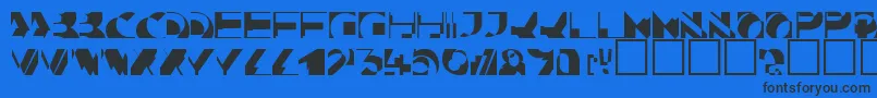 Шрифт KahunacapssskRegular – чёрные шрифты на синем фоне