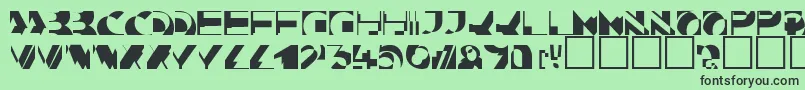 フォントKahunacapssskRegular – 緑の背景に黒い文字