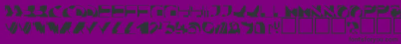 KahunacapssskRegular-fontti – mustat fontit violetilla taustalla