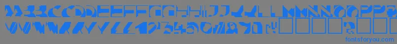 KahunacapssskRegular-Schriftart – Blaue Schriften auf grauem Hintergrund