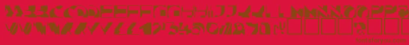 KahunacapssskRegular-Schriftart – Braune Schriften auf rotem Hintergrund