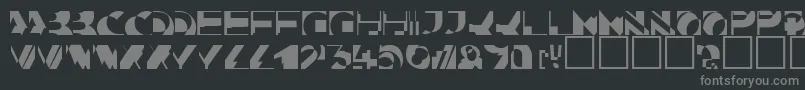 フォントKahunacapssskRegular – 黒い背景に灰色の文字