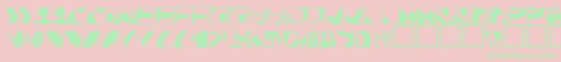 KahunacapssskRegular Font – Green Fonts on Pink Background