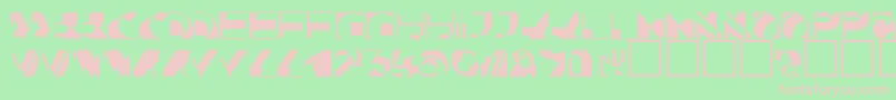 KahunacapssskRegular Font – Pink Fonts on Green Background