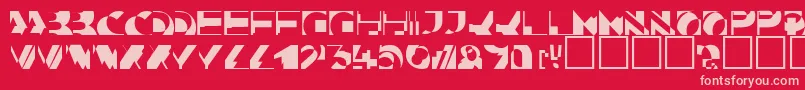フォントKahunacapssskRegular – 赤い背景にピンクのフォント