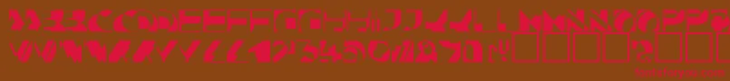 KahunacapssskRegular Font – Red Fonts on Brown Background