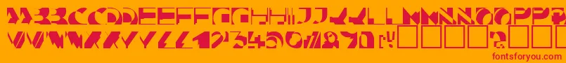 フォントKahunacapssskRegular – オレンジの背景に赤い文字