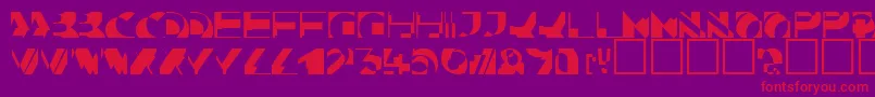 フォントKahunacapssskRegular – 紫の背景に赤い文字