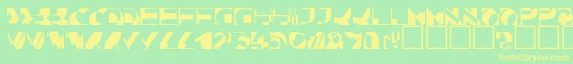 KahunacapssskRegular Font – Yellow Fonts on Green Background