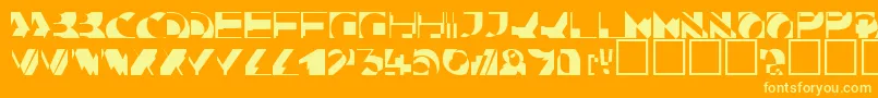 KahunacapssskRegular Font – Yellow Fonts on Orange Background