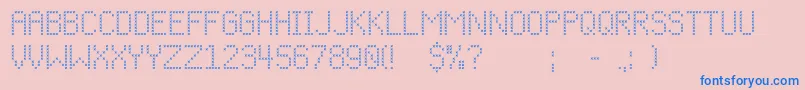 Cfchristmasstitchregular-fontti – siniset fontit vaaleanpunaisella taustalla