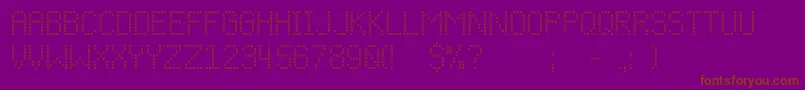 フォントCfchristmasstitchregular – 紫色の背景に茶色のフォント