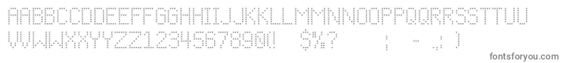 Cfchristmasstitchregular-fontti – harmaat kirjasimet valkoisella taustalla