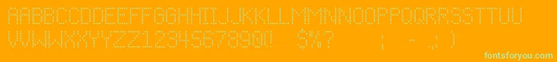 Cfchristmasstitchregular Font – Green Fonts on Orange Background