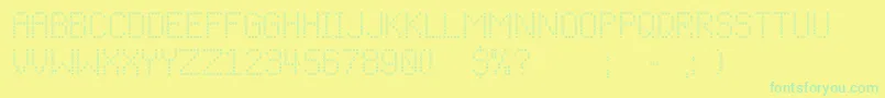 Cfchristmasstitchregular-fontti – vihreät fontit keltaisella taustalla