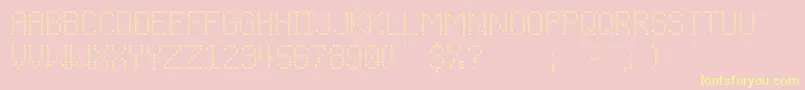 Cfchristmasstitchregular Font – Yellow Fonts on Pink Background