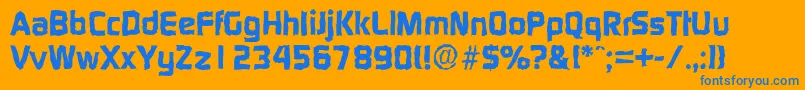 DigitalrandomXboldRegular Font – Blue Fonts on Orange Background