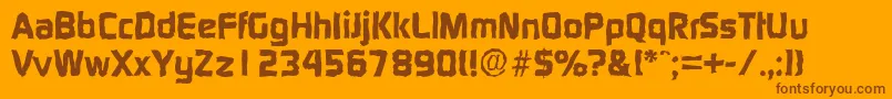 DigitalrandomXboldRegular Font – Brown Fonts on Orange Background