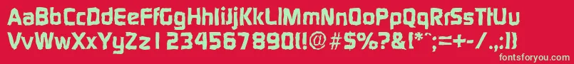 DigitalrandomXboldRegular Font – Green Fonts on Red Background
