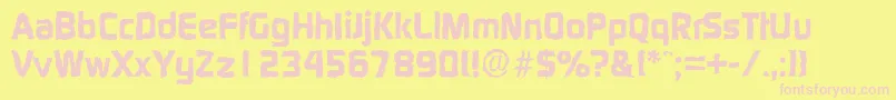 DigitalrandomXboldRegular Font – Pink Fonts on Yellow Background