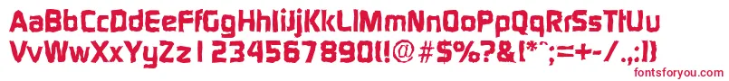 DigitalrandomXboldRegular Font – Red Fonts on White Background