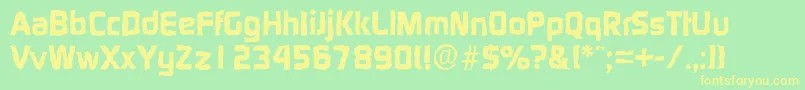 DigitalrandomXboldRegular Font – Yellow Fonts on Green Background