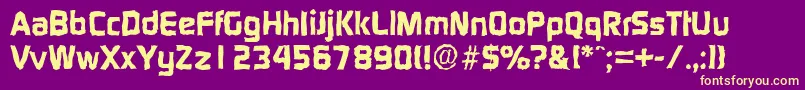 DigitalrandomXboldRegular Font – Yellow Fonts on Purple Background