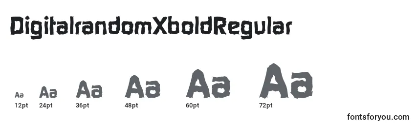 Размеры шрифта DigitalrandomXboldRegular