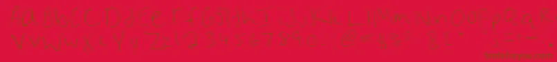 Briac-Schriftart – Braune Schriften auf rotem Hintergrund
