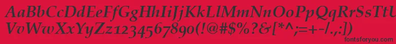 CriteriaSsiBoldItalicOldStyleFigures Font – Black Fonts on Red Background