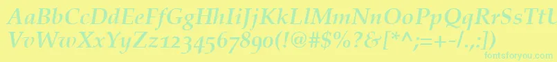 CriteriaSsiBoldItalicOldStyleFigures Font – Green Fonts on Yellow Background