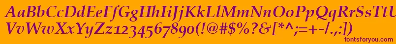 CriteriaSsiBoldItalicOldStyleFigures Font – Purple Fonts on Orange Background