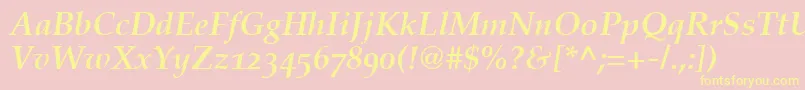 fuente CriteriaSsiBoldItalicOldStyleFigures – Fuentes Amarillas Sobre Fondo Rosa