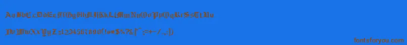 RmAlbion Font – Brown Fonts on Blue Background