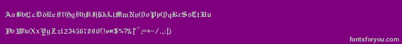 RmAlbion Font – Green Fonts on Purple Background