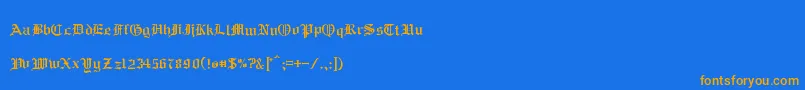 Шрифт RmAlbion – оранжевые шрифты на синем фоне