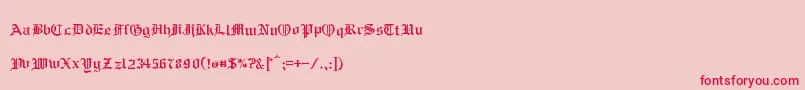 RmAlbion-Schriftart – Rote Schriften auf rosa Hintergrund