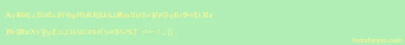 RmAlbion Font – Yellow Fonts on Green Background
