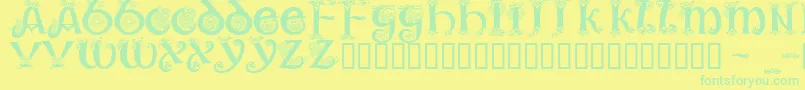 Trueheart Font – Green Fonts on Yellow Background