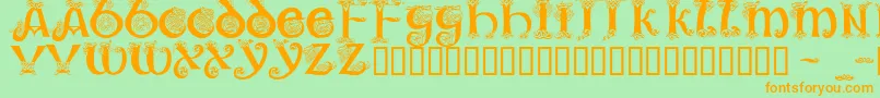 Trueheart Font – Orange Fonts on Green Background