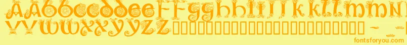 Trueheart Font – Orange Fonts on Yellow Background