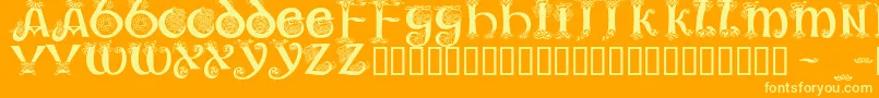 Trueheart Font – Yellow Fonts on Orange Background