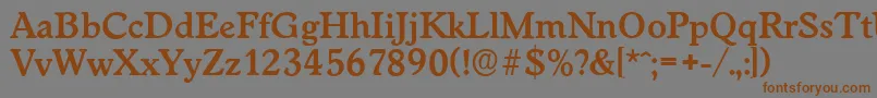 WorcesterserialBold-Schriftart – Braune Schriften auf grauem Hintergrund