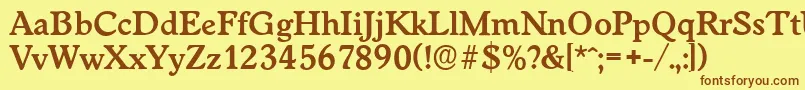WorcesterserialBold Font – Brown Fonts on Yellow Background