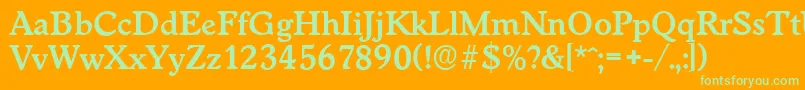 WorcesterserialBold Font – Green Fonts on Orange Background